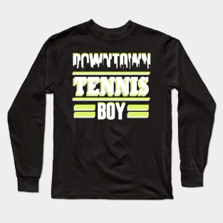 Tennis tennis court forehand backhand sports boys Long Sleeve T-Shirt